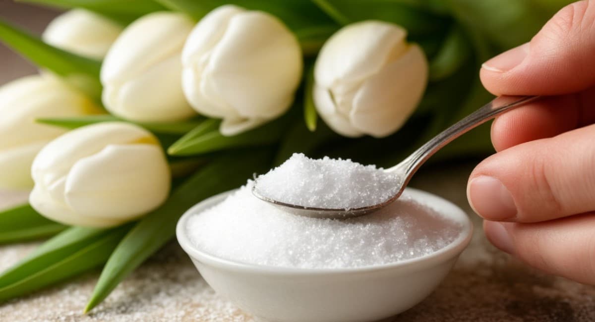 Всего 1 ч.л. в воду, и букет цветов живет весь март - есть на любой кухне