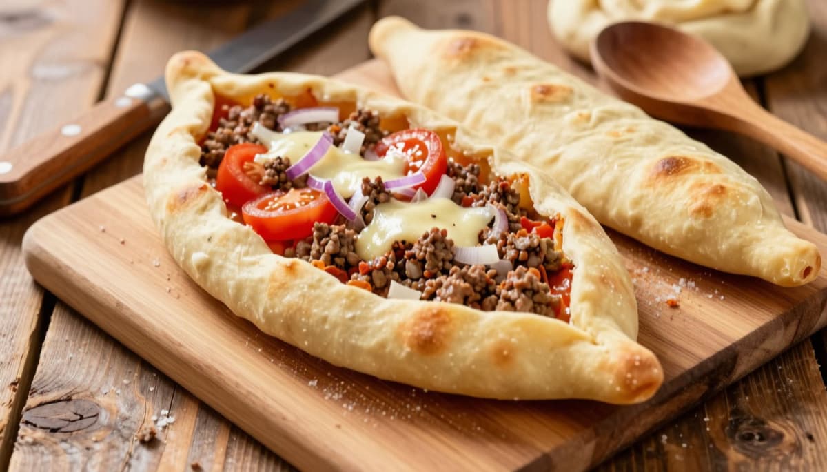 Вместо надоевших пирожков беру кефир и готовлю турецкую пиде - очень простые и вкусные