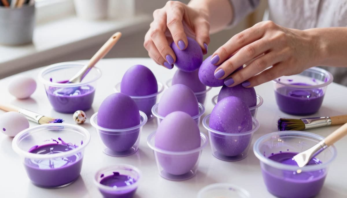 Красим пасхальные яйца в модный сиреневый оттенок: простой способ окрашивания натуральными средствами