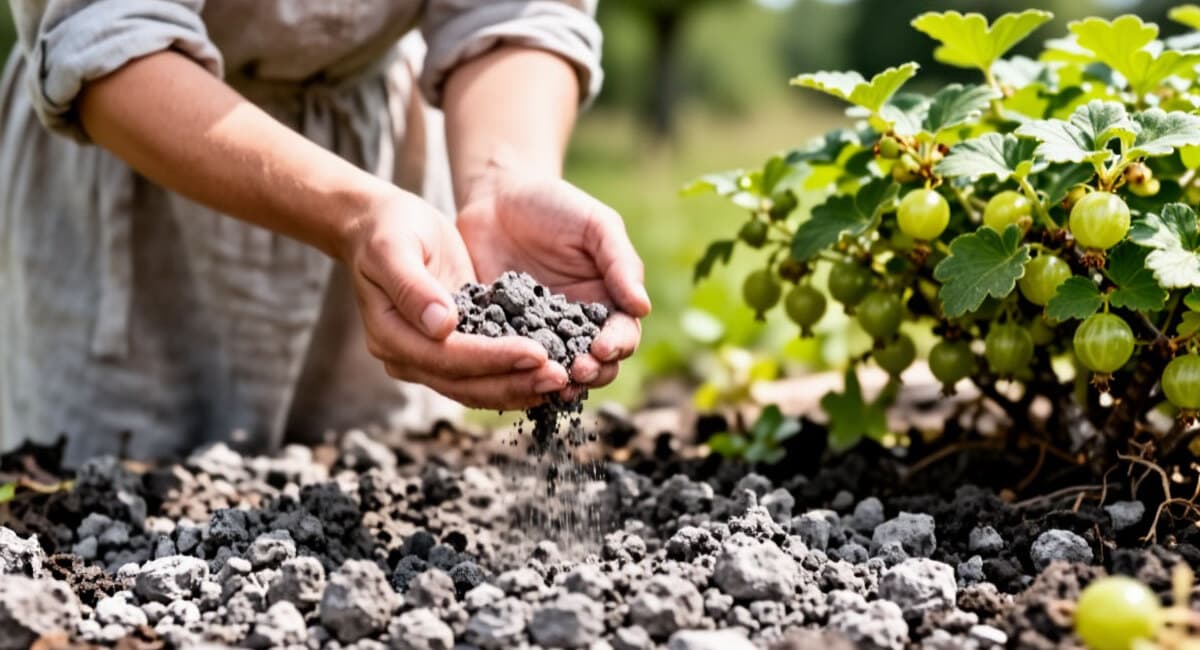 1 горсть под корень в апреле — и крыжовник усыпан ягодами: ветки гнутся до земли, слаще меда