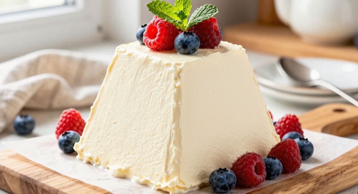 Жаль, раньше не знала этот трюк: замораживаю творог перед приготовлением — пасха получается плотной и режется ножом