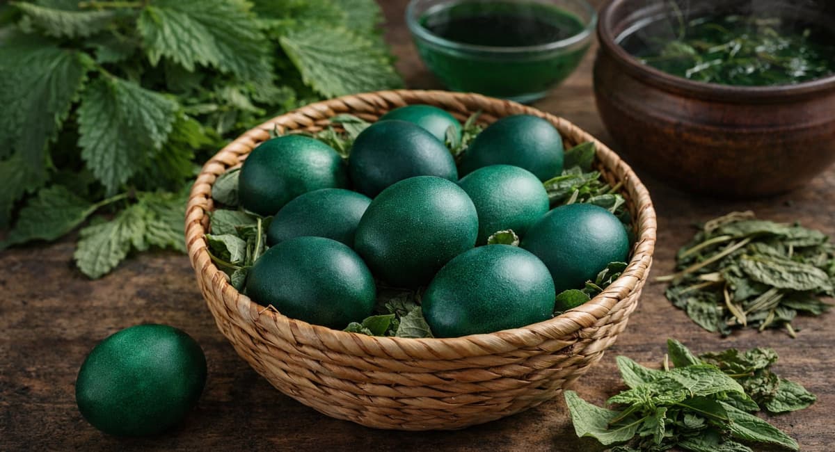 Изумрудные яйца на Пасху: красивый цвет яйцам придадут 2 травы — старинный метод окрашивания