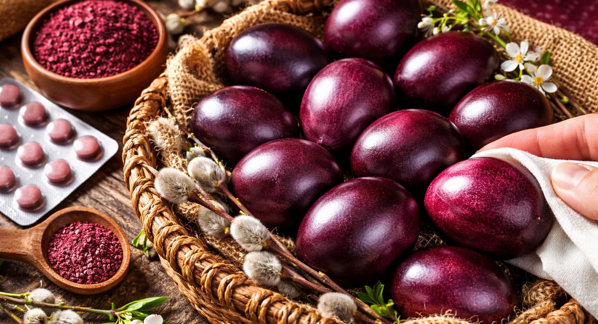 Не свекла и не ягоды: искупайте яйца в отваре особой травы — сливовый цвет яиц произведет фурор на Пасху