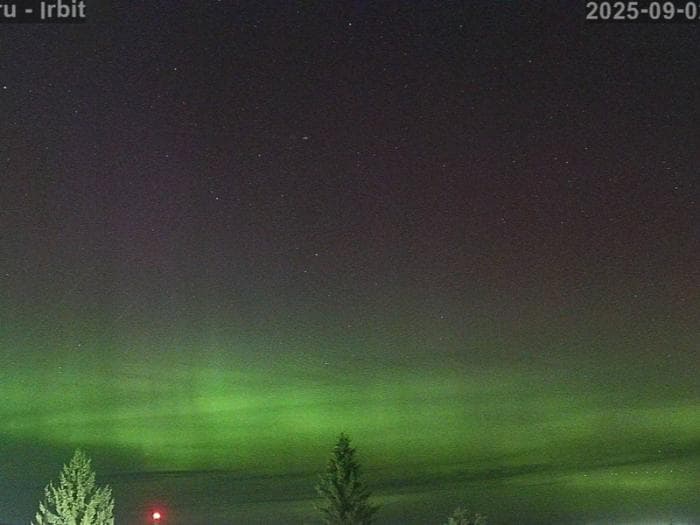 Зелёные волны на горизонте: редкое северное сияние появилось в Свердловской области